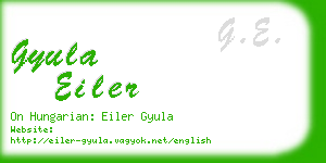 gyula eiler business card